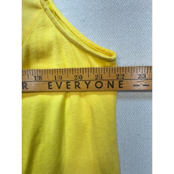 CJ Banks Womens Sleeveless Button-Down Blouse Size 1X Yellow Relaxed Collared - Picture 7 of 10